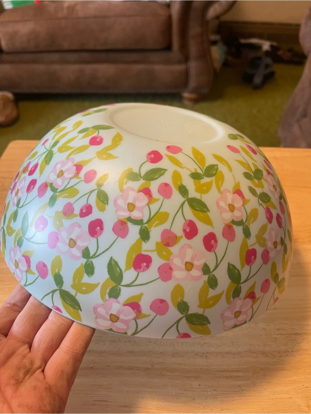 Mudpie Outdoor Serving Bowl Cherry Pattern. 4”x11” Melamine